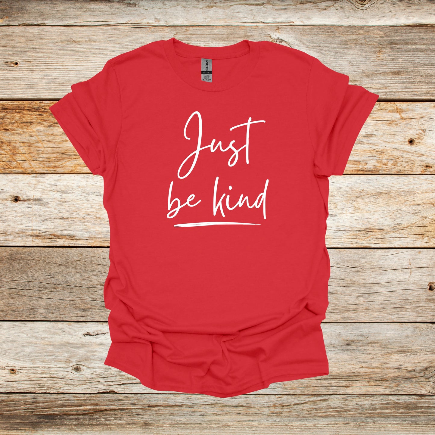 Sayings T-Shirt - Just Be Kind - Men's and Women's Tee Shirts - Sayings T-Shirts Graphic Avenue Red Adult Small 