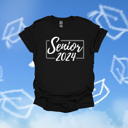 Senior 2024 - Graduation - Custom Colors Available - Adult Tee Shirts T-Shirts Graphic Avenue Black Adult Small 