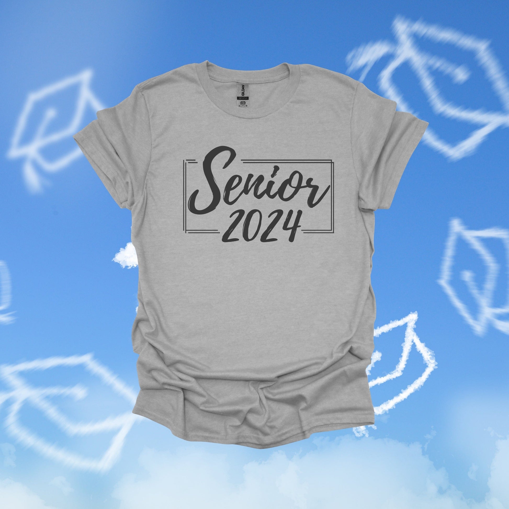 Senior 2024 - Graduation - Custom Colors Available - Adult Tee Shirts T-Shirts Graphic Avenue Sport Grey Adult Small 