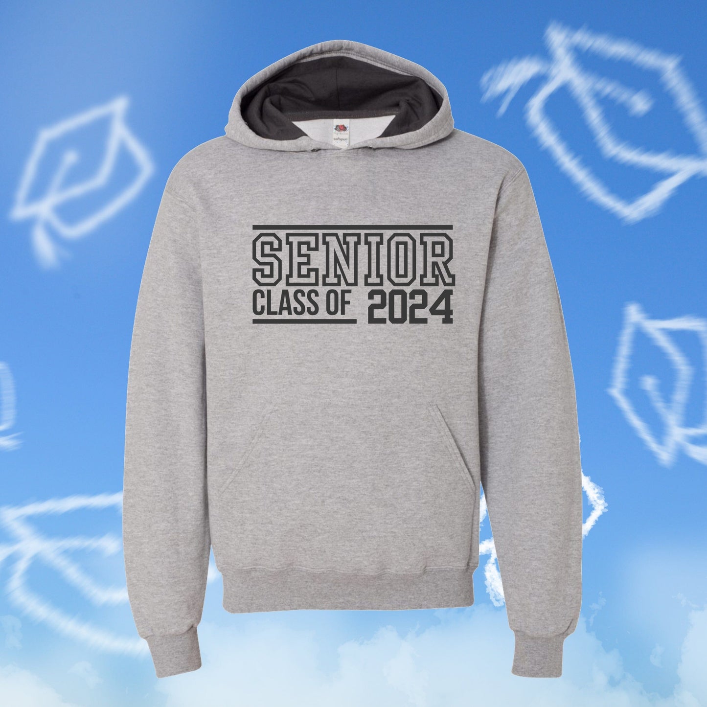 Senior Class of 2024 - Graduation - Custom Colors Available - Adult Hooded Sweatshirts Hooded Sweatshirt Graphic Avenue Athletic Heather Adult Small 