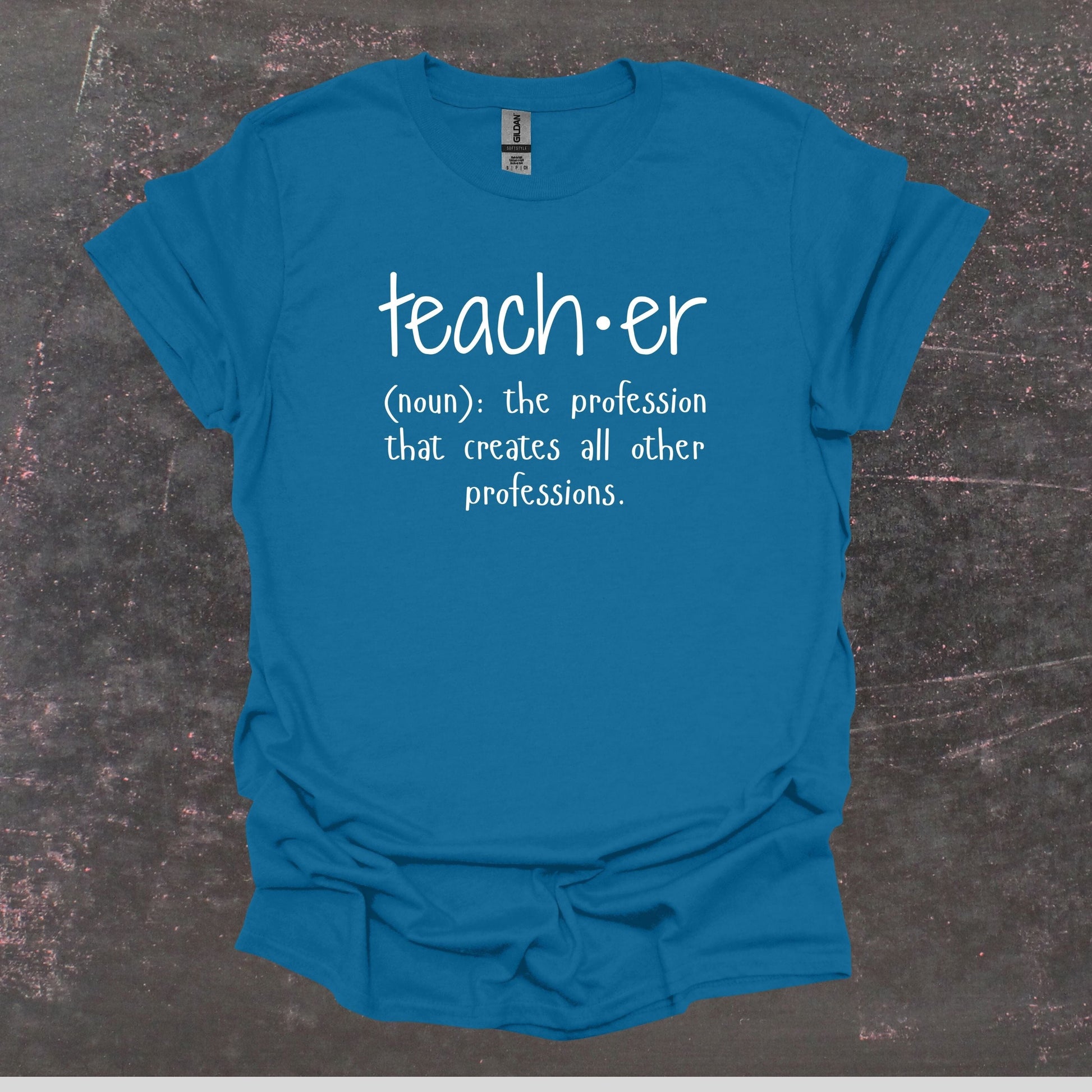 Teacher Definition - Teacher T Shirt - Adult Tee Shirts T-Shirts Graphic Avenue Antique Sapphire Adult Small 