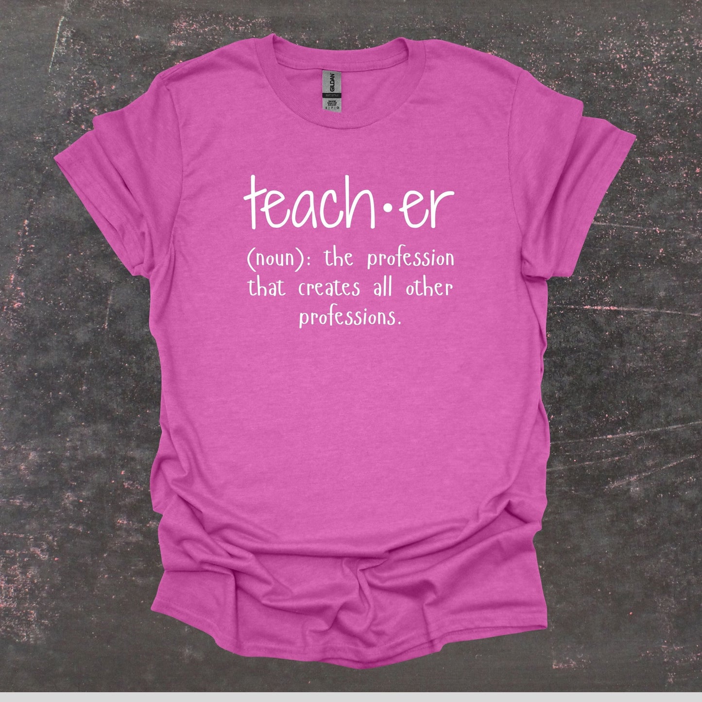 Teacher Definition - Teacher T Shirt - Adult Tee Shirts T-Shirts Graphic Avenue Heather Berry Adult Small 