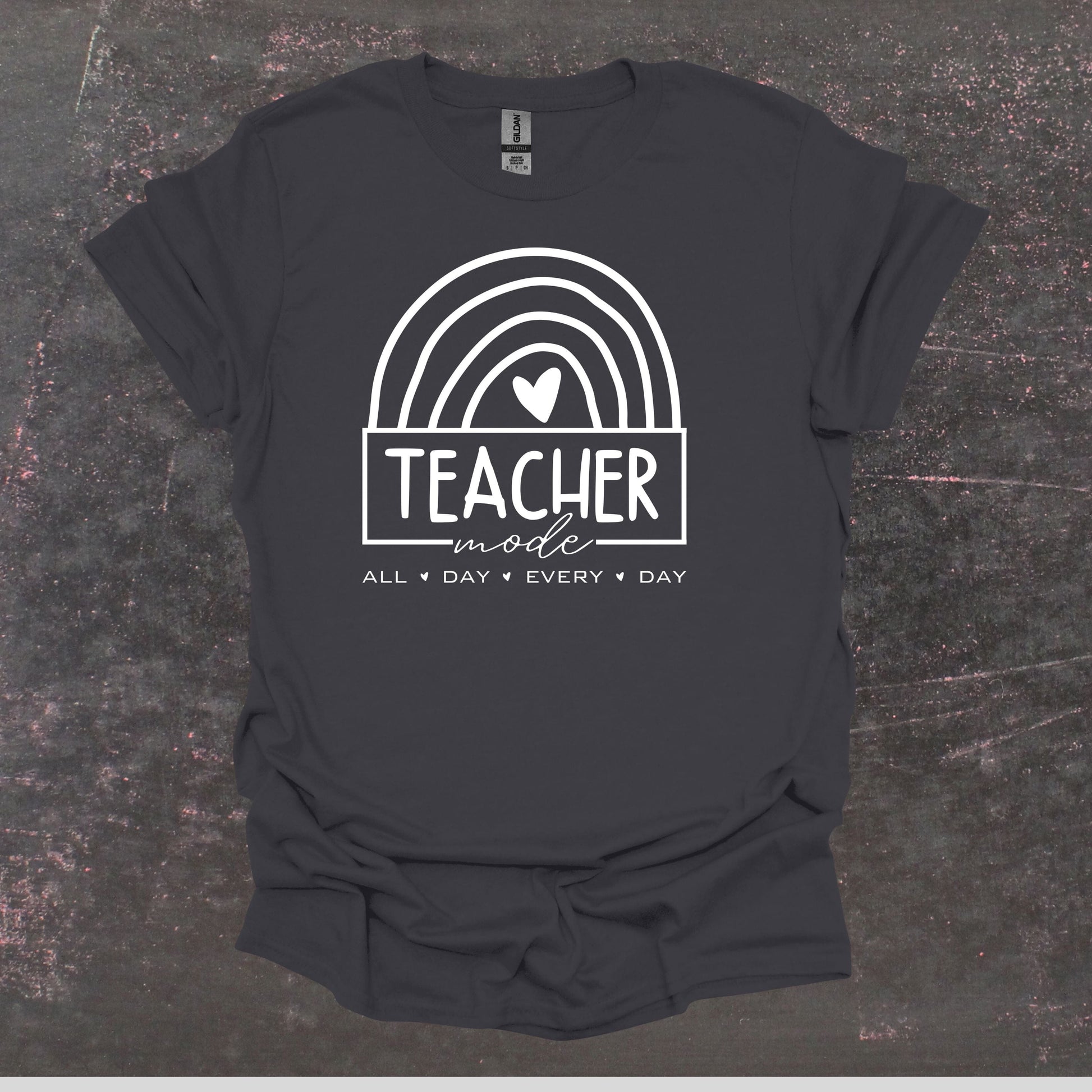 Teacher Mode - Teacher T Shirt - Adult Tee Shirts T-Shirts Graphic Avenue Charcoal Adult Small 