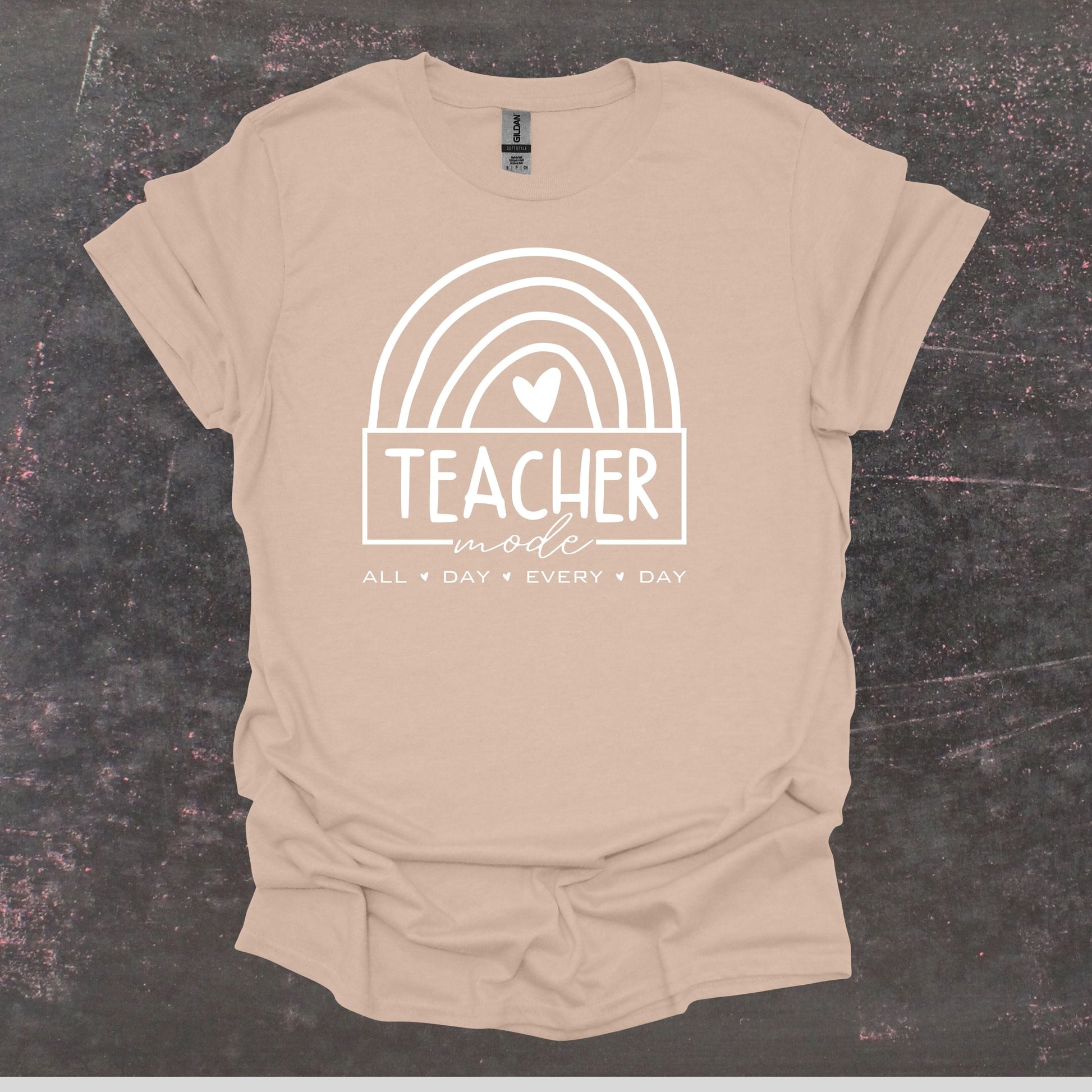 Teacher Mode - Teacher T Shirt - Adult Tee Shirts T-Shirts Graphic Avenue Natural Adult Small 