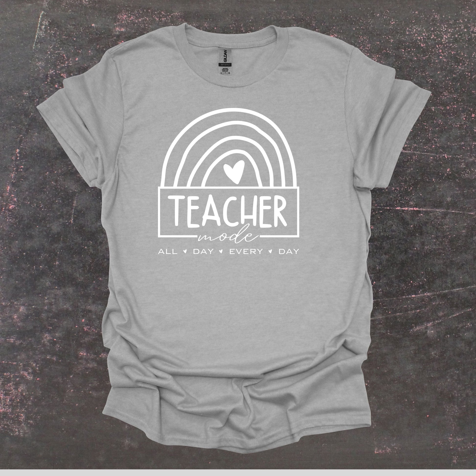 Teacher Mode - Teacher T Shirt - Adult Tee Shirts T-Shirts Graphic Avenue Sport Grey Adult Small 